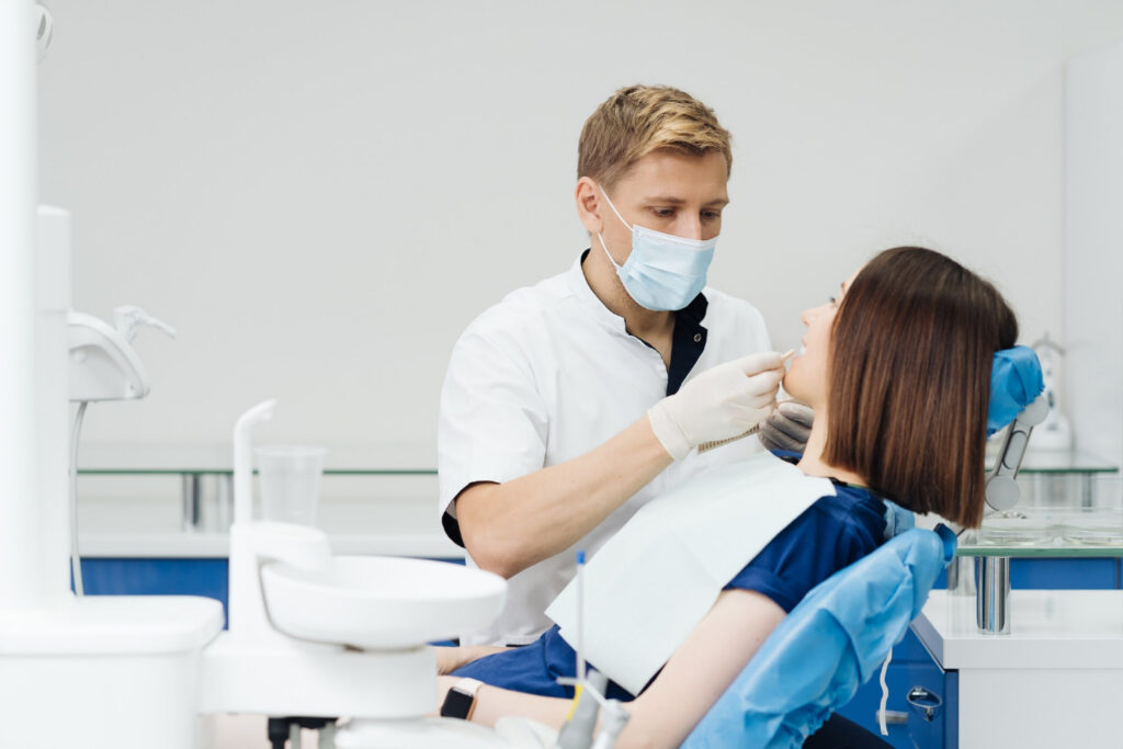 Patient receiving attentive care at Harbor Pointe Dental